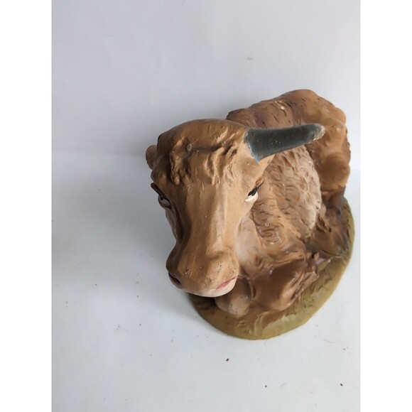 Cow Christmas Nativity Paper Mache Figurine Statue 7 3/4" Large Italy Vtg READ - Picture 5 of 6